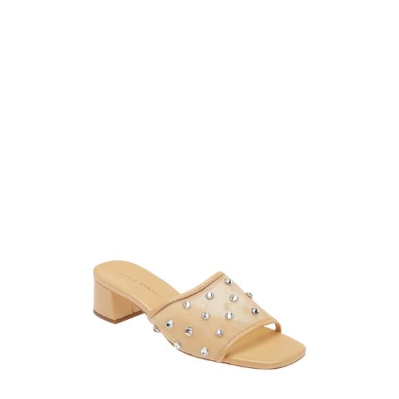 Loeffler Randall 'Brooke' Beige Leather Slide Sandals Size 8.5 - Picture 1 of 6